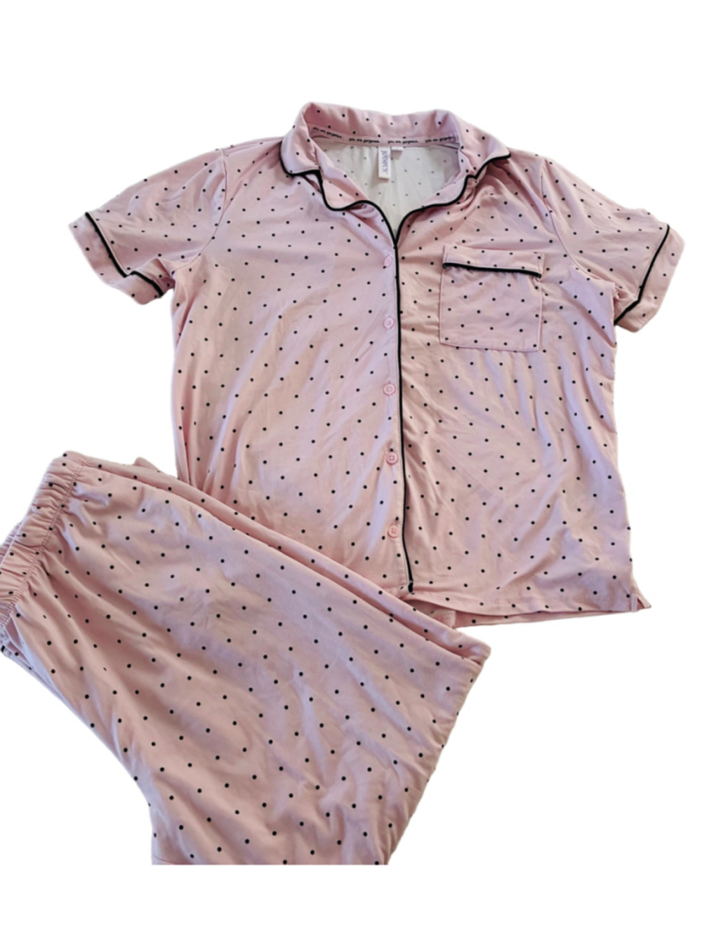 Joyspun Pajama Set Size S Pink Black Polka Dot